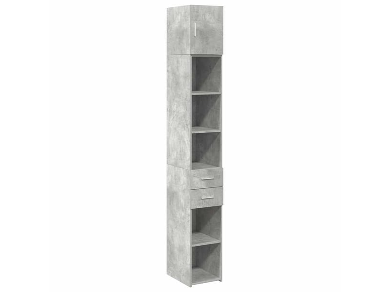 Buffet - armoire de rangement mince gris béton 30x42,5x225 cm - Conforama A