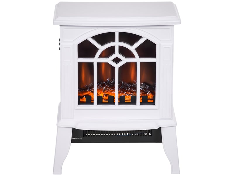  Cheminée électrique décorative blanche, effet flamme led, 10002000 w, 15 à 20 m²  - Conforama B