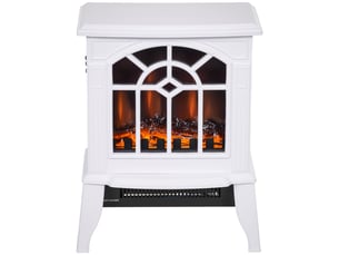 Cheminée électrique décorative blanche, effet flamme led, 10002000 w, 15 à 20 m²