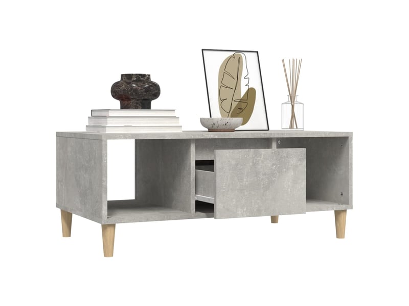  Table basse - table de salon gris béton 90x50x36,5 cm bois d'ingénierie  - Conforama E