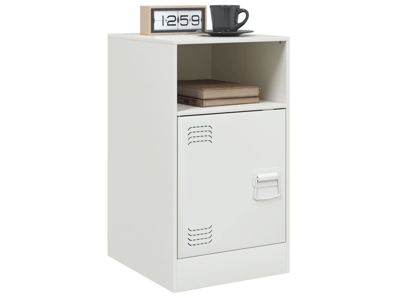  Lot de 2 tables de chevet - cabinet de chevet - table de nuit blanc 34,5x39x62 cm acier  - Conforama C