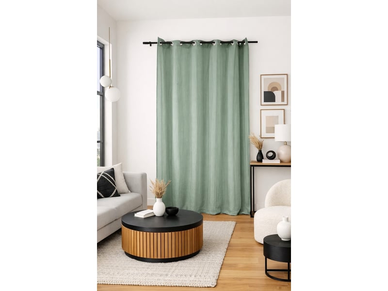 Rideau double gaze de coton RID_OEILL_BL135 - Conforama B