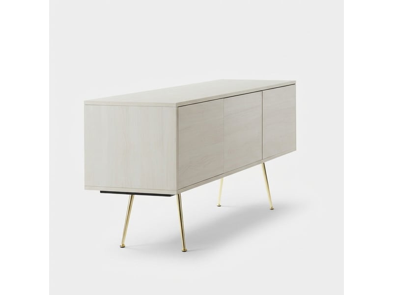 Meuble tv moderne avec 3 portes vharm - beige  - Conforama D