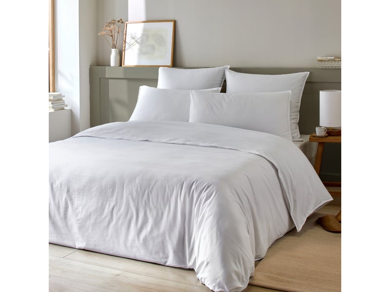  Parure de lit 240x260 cm bambou métis blanc PD23202 - Conforama D