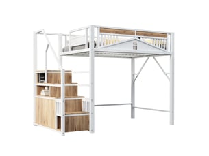 Lit mezzanine 140x200 cm VIVRYN coloris blanc