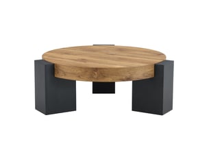 Table basse rond(e) coloris bicolore  