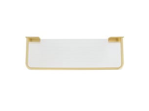 Porte serviette murale, 30cm, acrylique en aluminium, or, plateau de rangement salle de
