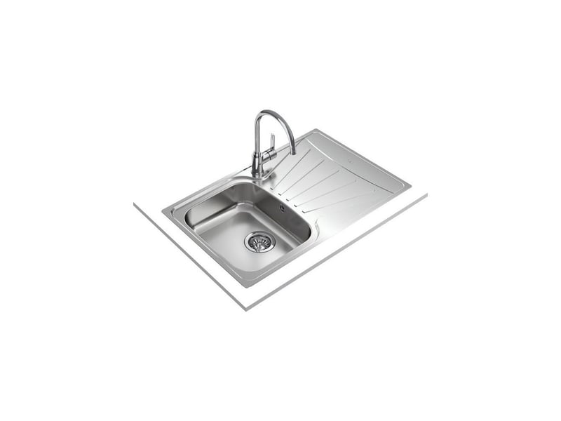  Evier encastrable inox mat starbright 45 1 cuve 1 egouttoir reversible 790x500 mm TEK1703029588301 - Conforama E