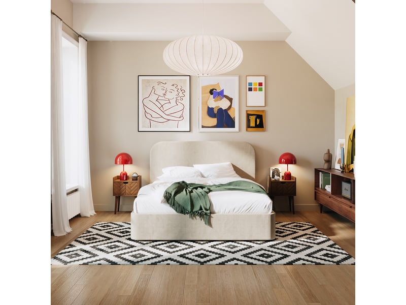  Lit 4 tiroirs 2p beige nova 140x200 cm  slome  - Conforama C