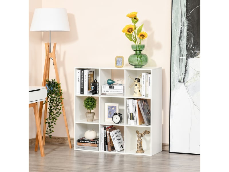  Étagère à 3 niveaux, meuble de rangement à 9 cases, étagère autoportante, séparateur de pièce, étagère d'exposition, 91,5 x 29,5 x 91,5 cm, bois  - Conforama D
