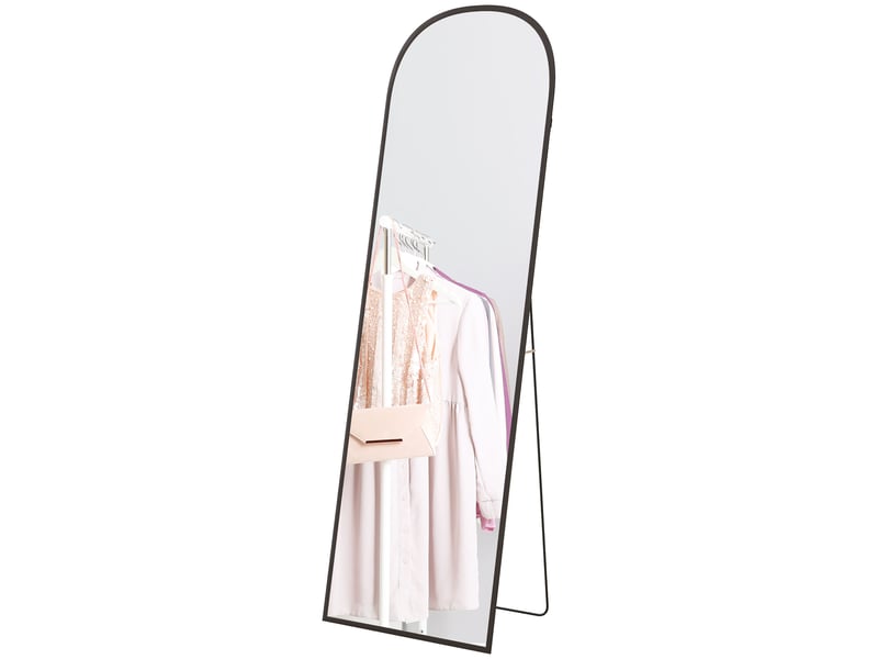  Miroir plein pied sur pied cadre alliage aluminium verre trempé noir  - Conforama B