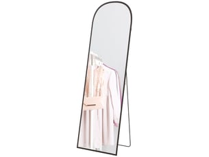 Miroir plein pied sur pied cadre alliage aluminium verre trempé noir