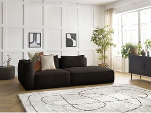 Canapé droit fixe BOBOCHIC LEOPOLD 3 places Velours marron