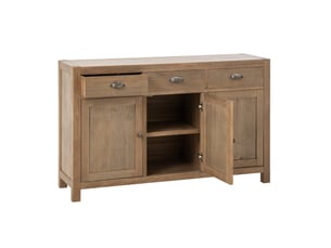 Buffet 3 porte(s)  3 tiroir(s) <strong>PARIS PRIX</strong> <strong></strong> - 140 cm coloris marron 