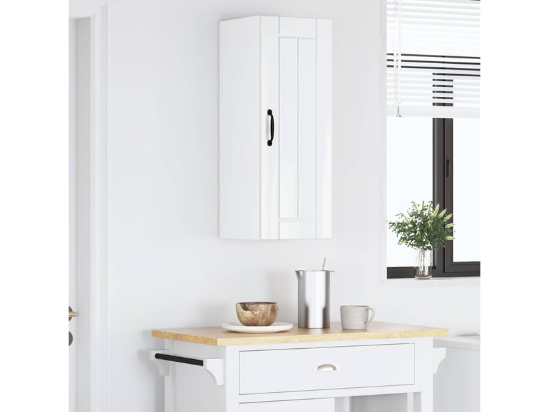  Meuble mural de cuisine, armoire de cuisine blanc brillant 30x31x80cm shl7072  - Conforama D
