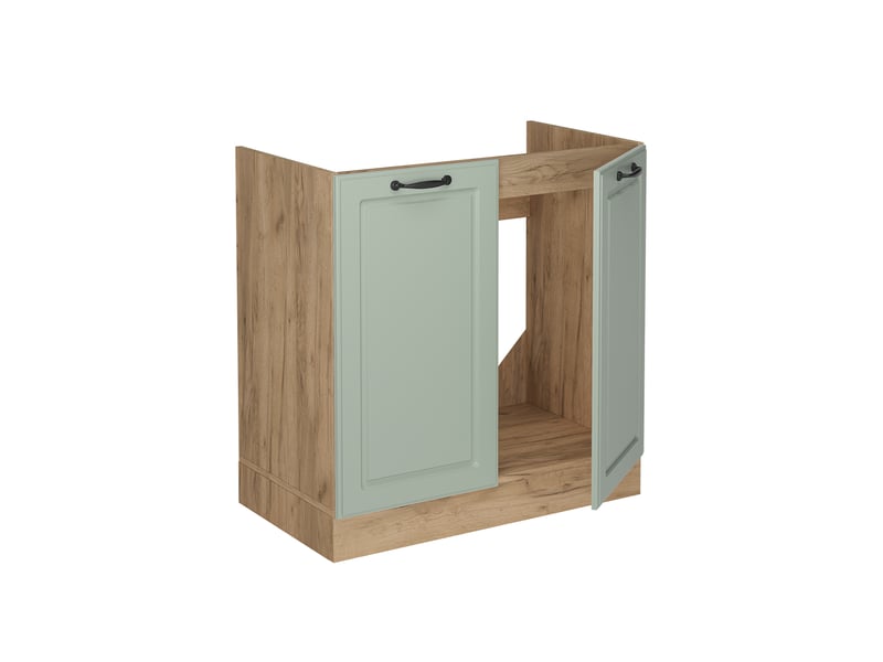  Vicco meuble bas sous-évier, mint campagnechêne doré, 80cm plan de travail anthracite  - Conforama E