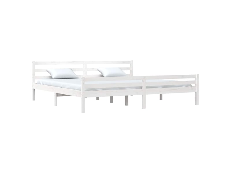  Lit double- lit adulte -  cadre de lit sans matelas blanc bois massif 200x200 cm  - Conforama B