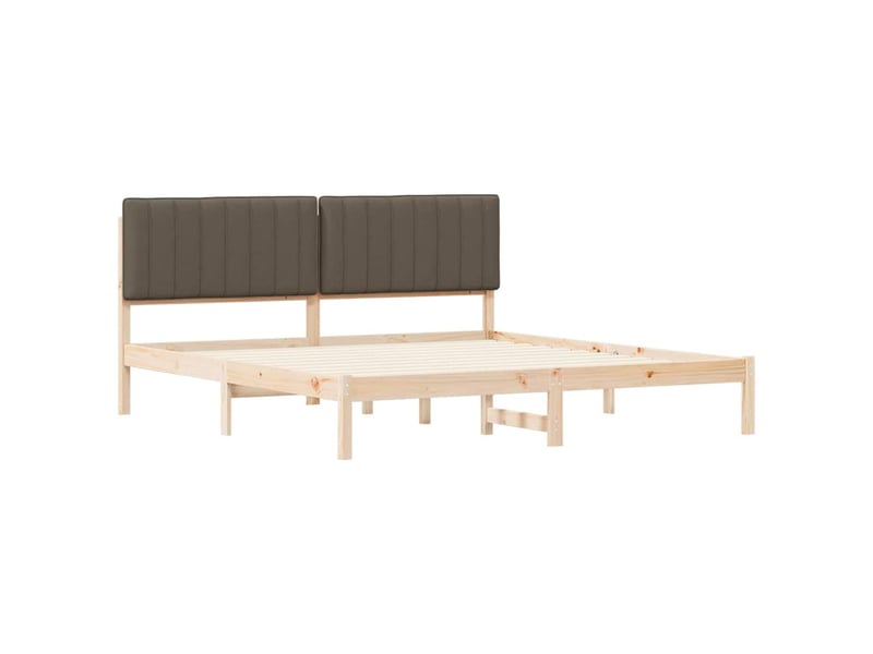  Lit double- lit adulte -  cadre de lit avec tête de lit rembourrée taupe 180 x 200 cm  - Conforama C