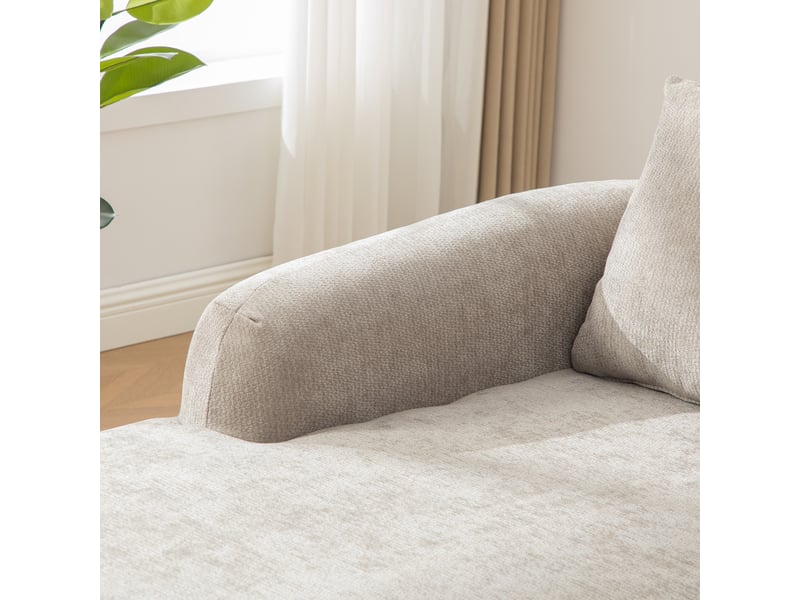  Canapé modulable en tissu chenille gris avec coussin, design contemporain pour salon et pièce principale  - Conforama E