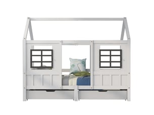 Lit cabane 90x200 cm coloris blanc