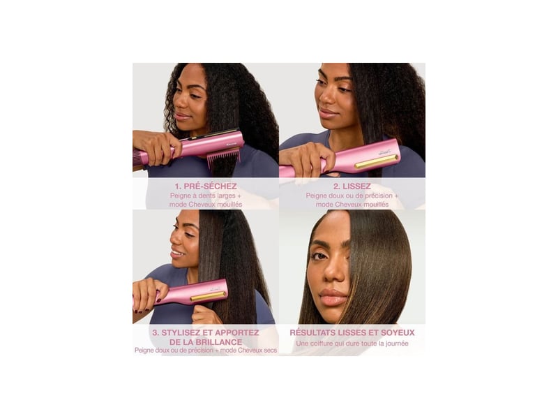  Lisseur seche cheveux 2 en 1 silkipro ht401eupk rose 1000w avec 3 embouts silki smooth AADEZ11705 - Conforama E