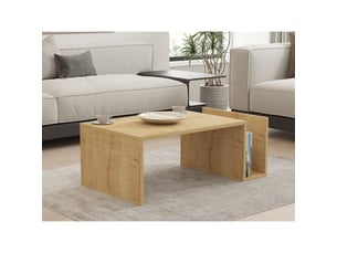 Table basse mdf décor chêne saphir - l86,8 x h32,4 x p50 cm - design moderne