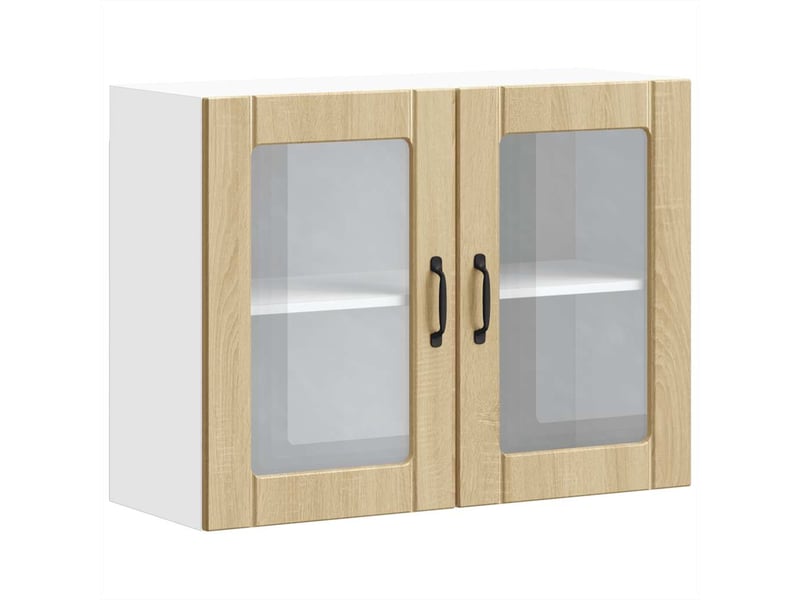  Armoire murale de cuisine avec porte vitrée lucca en chêne sonoma shl6526  - Conforama A