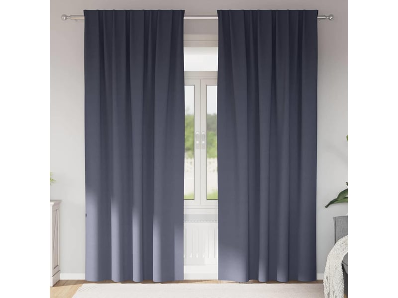  Lot de 2 rideaux occultants, rideaux black-out avec anneaux anthracite 225 x 140 cm cf44552  - Conforama B