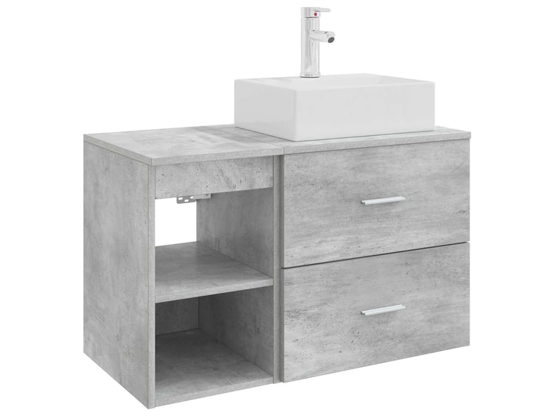 Ensemble de mobilier de salle de bain 2 pcs gris béton shl5857 - Conforama A