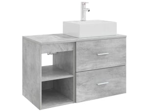 Ensemble de mobilier de salle de bain 2 pcs gris béton shl5857