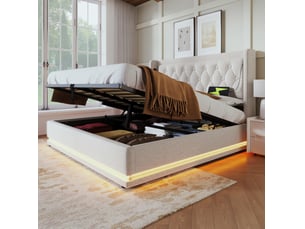 Lit coffre 160x200 cm <strong>HAUSS SPOLE</strong>  <strong></strong> coloris beige