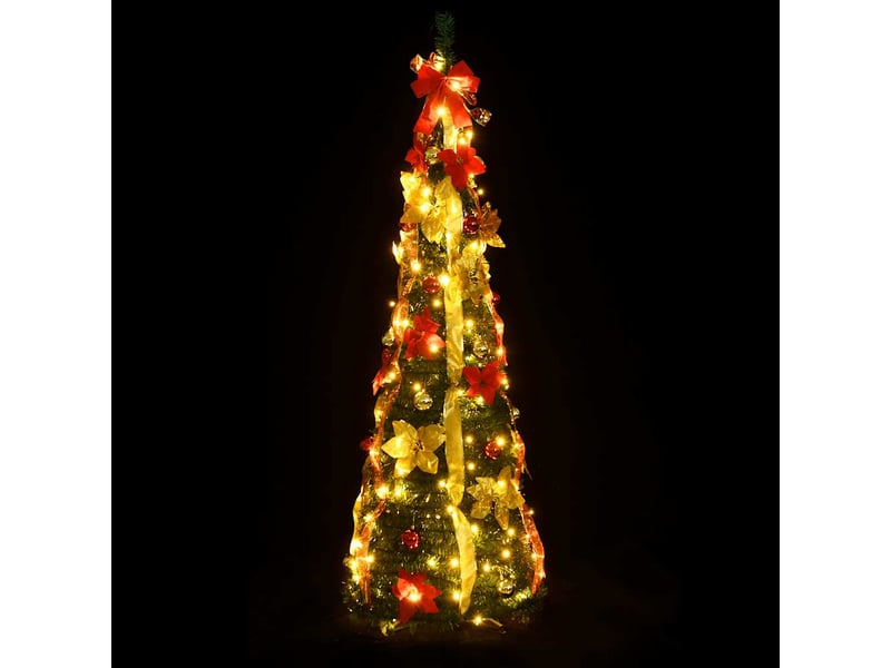  Sapin de noël - arbre de noël artificiel escamotable 100 led vert 150 cm  - Conforama A