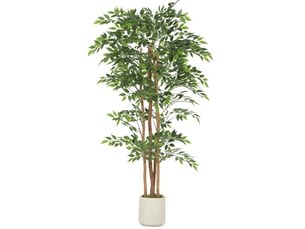 Arbre artificiel banyan avec tronc en bois et pot 75 x 75 x 180 cm evryae