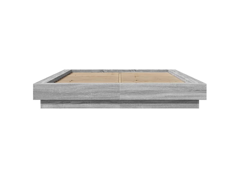 Lit double- lit adulte - cadre de lit et lumières led sans matelas sonoma gris 120x200cm - Conforama D