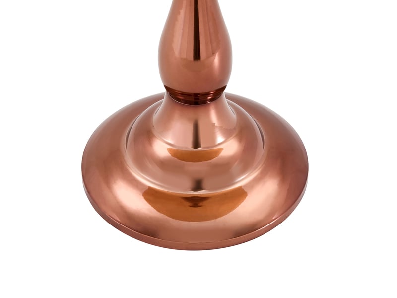  Table basse fixe ronde en verre trempé avec pied métallique pour salon ø50×51,5 cm marron  - Conforama D
