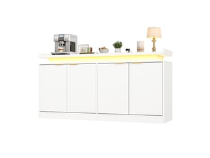 Buffet 4 porte(s)  0 tiroir(s) <strong>WISHDOR</strong> <strong></strong> - 160 cm coloris blanc 