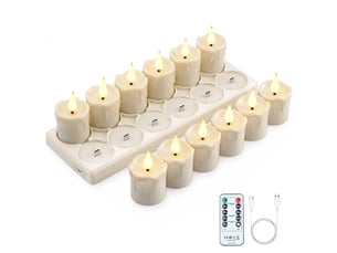 12 bougies chauffe-plat led rechargeables avec télécommande, sans flamme, décoration mariage halloween
