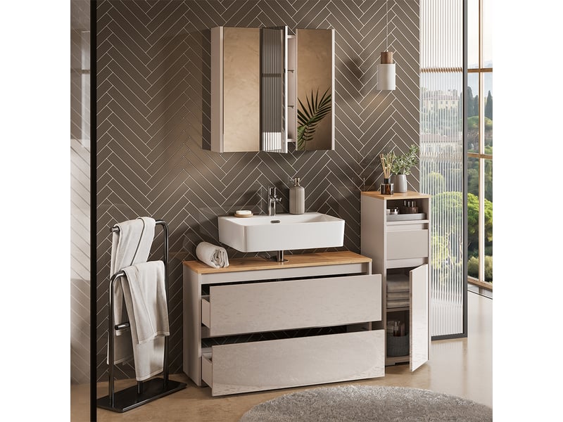  Vicco meubles bain, cachemirechêne artisan, 3 pièces  - Conforama E