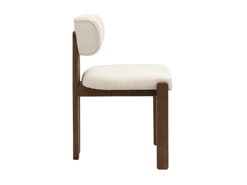  Lot de 4 chaises de salle à manger 54x54x79 cm en tissu bouclette, noyer  - Conforama R