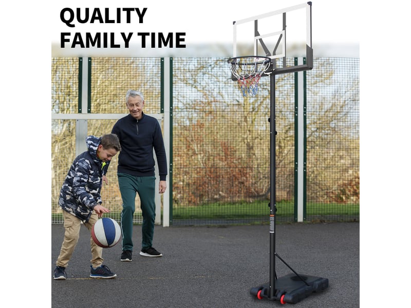  Panier de basket extérieur réglable 173,74–304,8 cm, roulettes, revêtement antirouille  - Conforama E