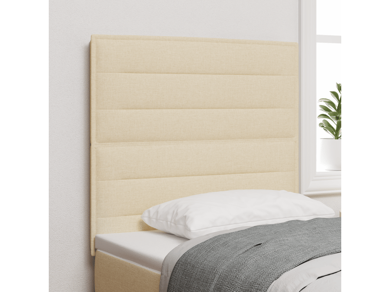 Tête de lit ; panneau de tête pour lit crème 90 cm en tissu  - Conforama C