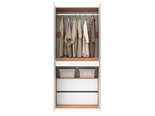 Armoire 90x50x200 cm 4 portes avec penderie mdf blanc