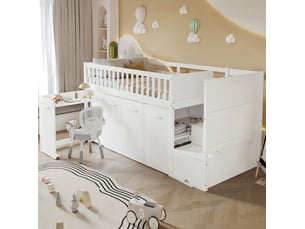 Lit superposé 90x200 cm <strong>HAVRYA</strong>  <strong></strong> coloris blanc