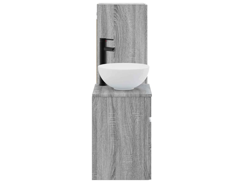  Ensemble de mobilier de salle de bain 2 pcs sonoma gris shl698  - Conforama D