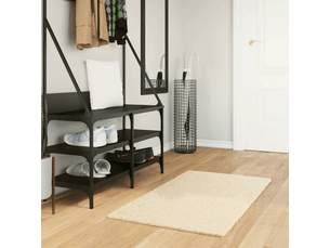 Tapis à poils courts doux et lavable crème 60x110 cm - comfortxl