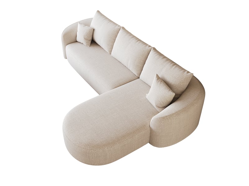 Canapé d’angle l modulable, design sans structure, chenille blanche, 266 cm, sans montage - Conforama D