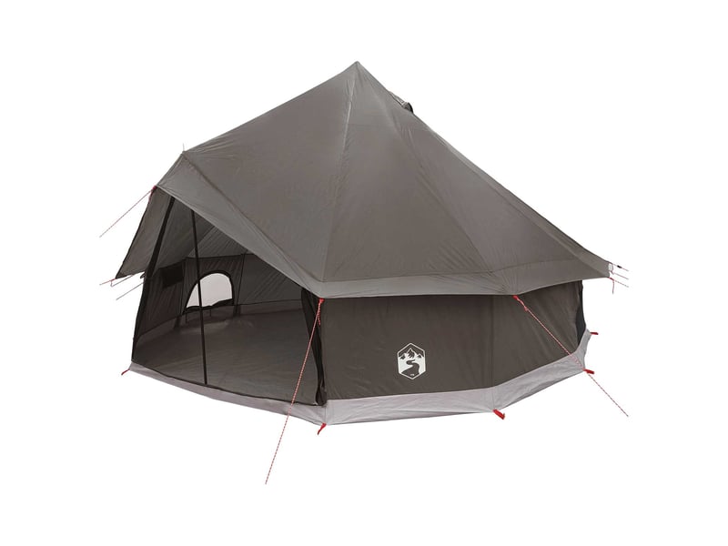  Tente tipi, tente de camping 6 personne marron gris polyester et acier  - Conforama A