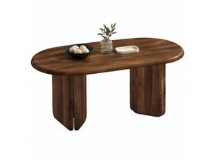 Table basse ovale coloris bois foncé <strong>MEULVA</strong> <strong></strong> - 50 cmx99 cm