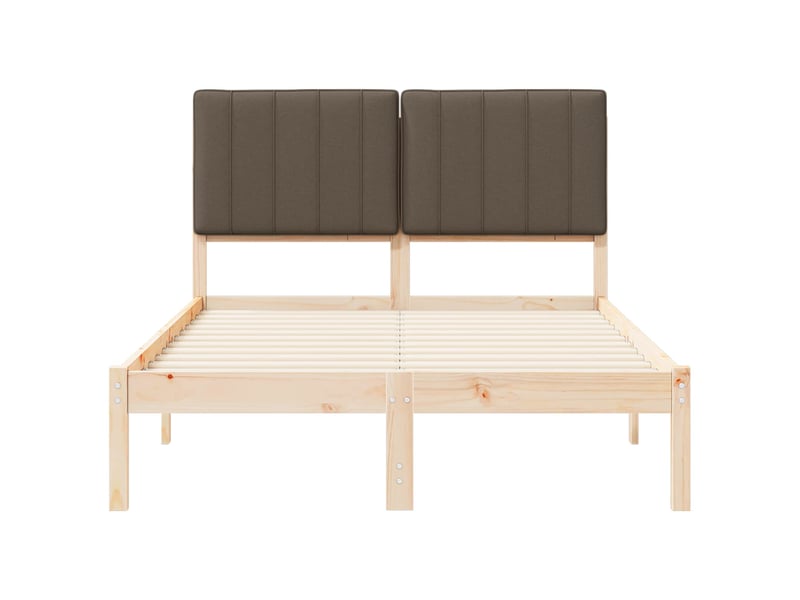  Lit double- lit adulte -  cadre de lit avec tête de lit rembourrée taupe 120 x 190 cm  - Conforama D