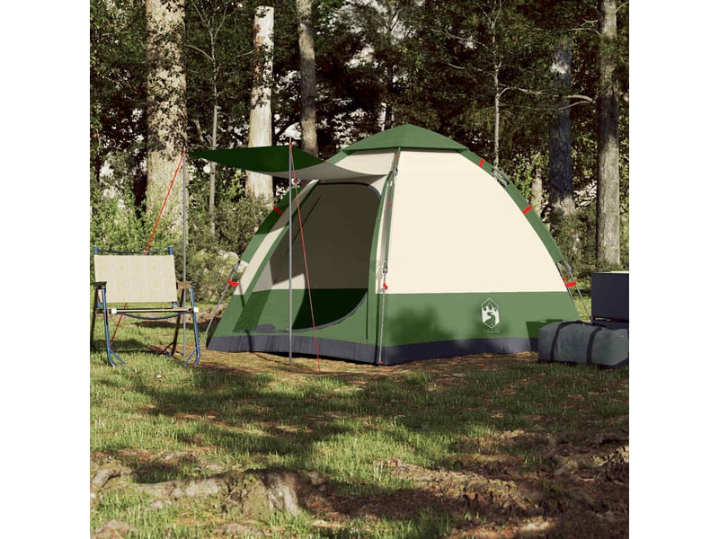 Tente de camping cabine 4 personnes vert libération rapide shl2699 - Conforama C